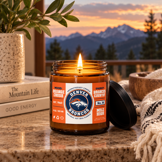 Denver fan Football Candle