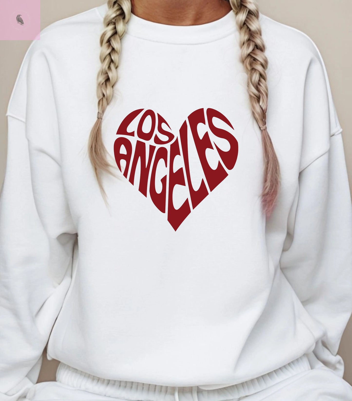 Los Angeles Heart Crewneck Sweatshirt the flirty crow