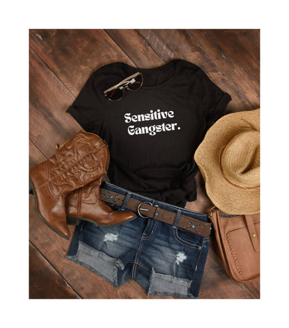 Sensitive Gangster tshirt,  Unisex  beachT-Shirt,  Funny summer top, Gift for Him/Her, Casual Wear, trending tee, cotton soft  top