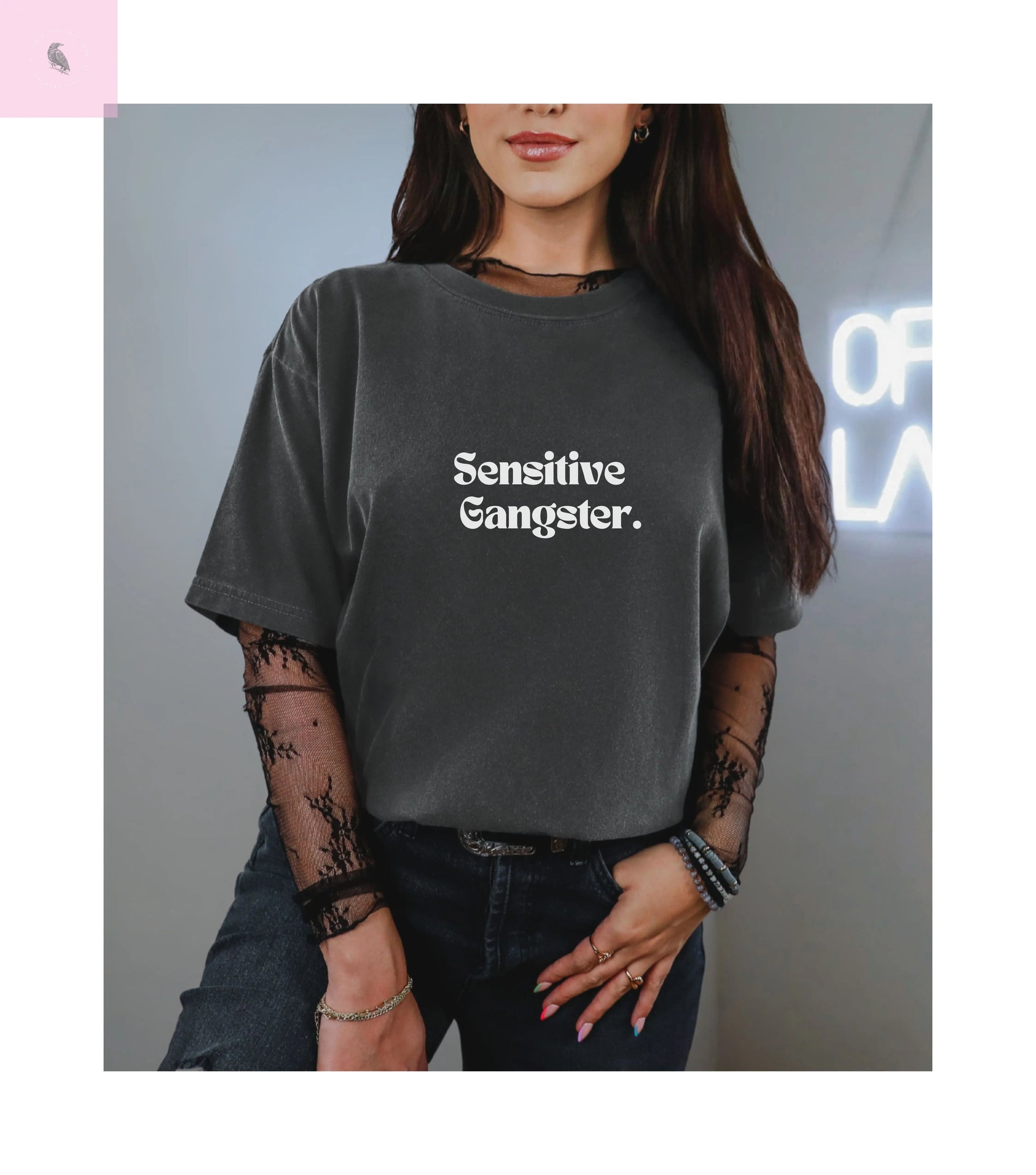 Sensitive Gangster tshirt,  Unisex  beachT-Shirt,  Funny summer top, Gift for Him/Her, Casual Wear, trending tee, cotton soft  top The flirty crow