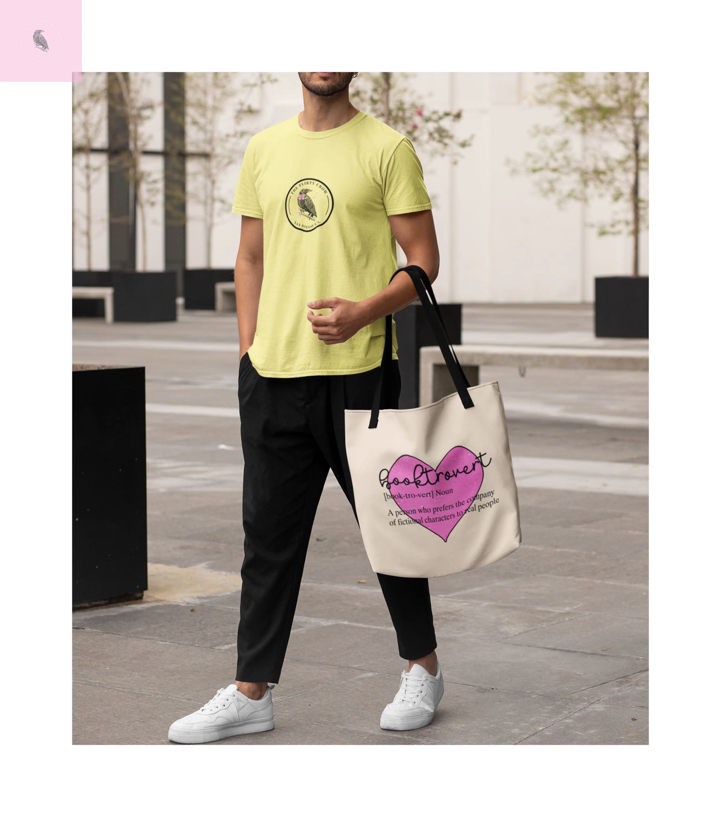 Book Lover Tote Bag, Bookish Gift, Reading Accessories, Tote for Introverts, Eco-Friendly Shopping Bag, Cute Literary Design The flirty crow