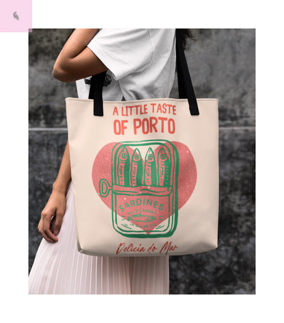 Porto-Inspired Tote Bag, Eco-Friendly Shopping Bag, Travel Tote, Gift for Food Lovers, Beach Bag, Everyday Carryall the flirty crow