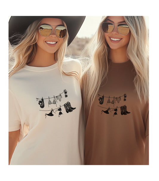 Cowgirl Summer Unisex Tee, Comfort Colors Beach Top, cowgirl style,Gift for Her, Vacation vibes, beach lover tee