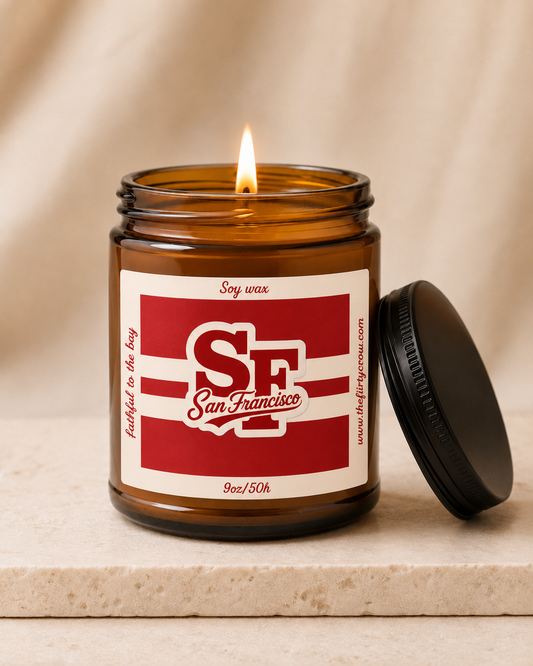 San Francisco inspired Soy Candle. Game day candle The flirty crow