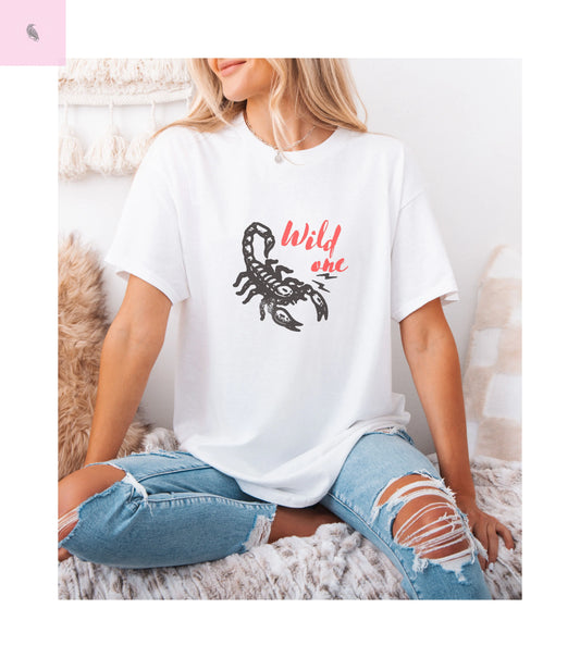 Scorpion  tshirt, Free Spirit Tee, Comfort Colors shirt, Wild one tee, beach top, summer tshirt cotton The flirty crow