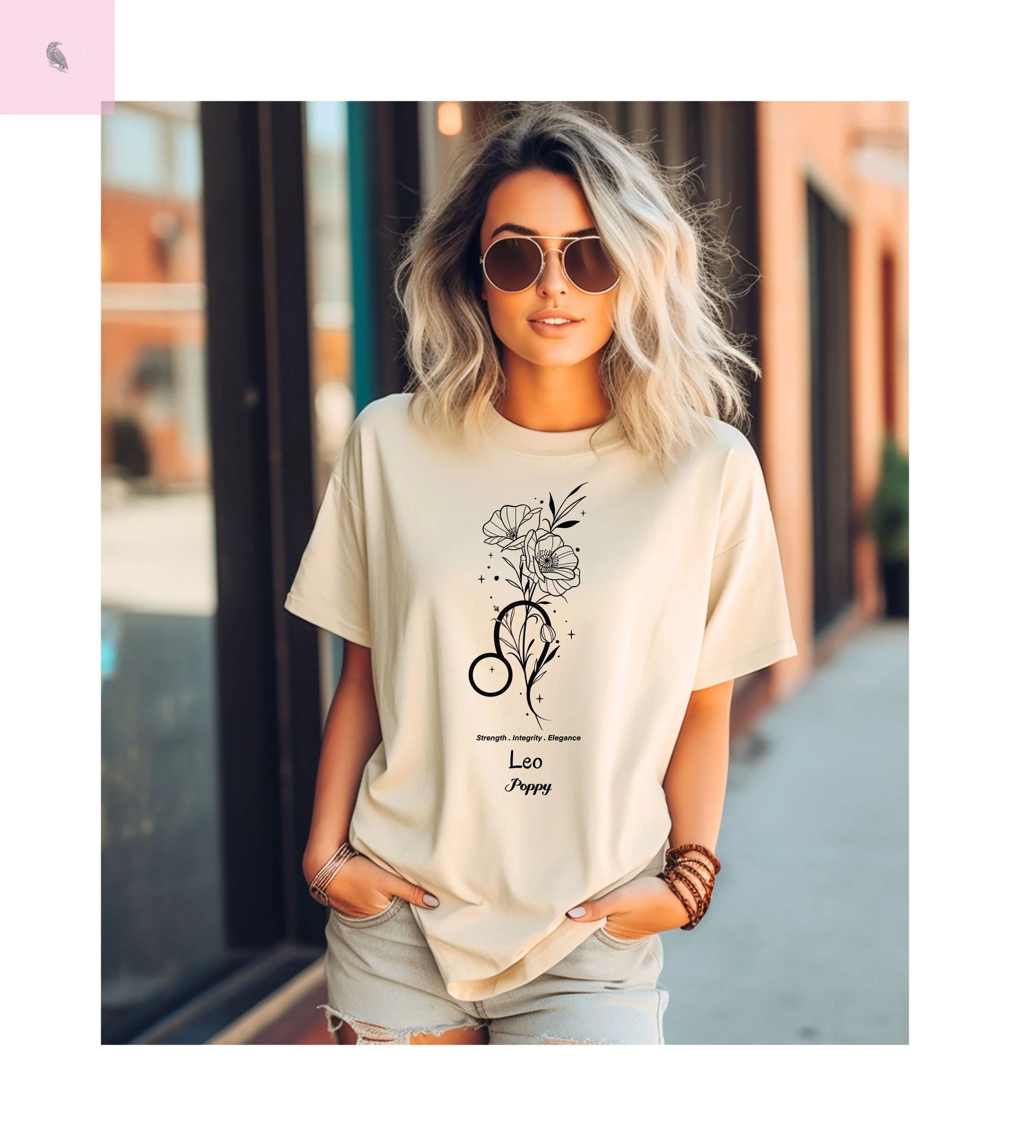 Leo birth flower T-Shirt for Astrology Lovers The flirty crow