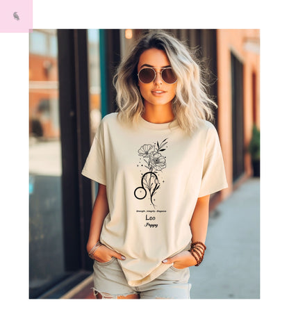 Leo birth flower T-Shirt for Astrology Lovers The flirty crow