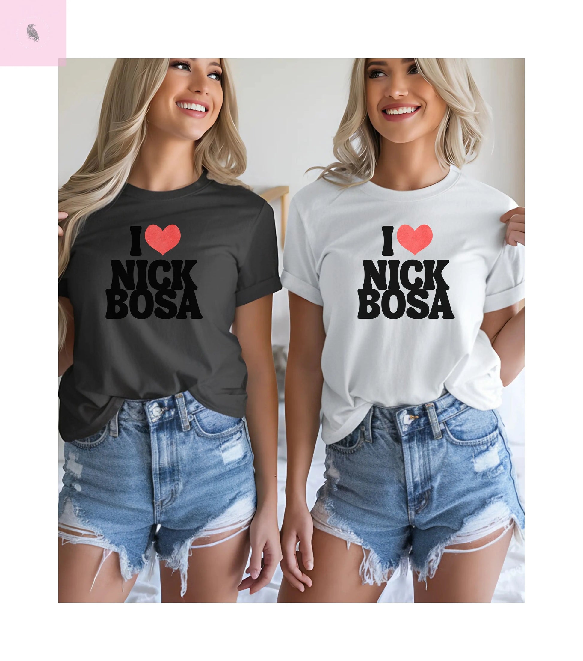 I Love Nick Bosa Unisex Cotton Crew Tee, Gift for 49er football  Fans,  sporty tshirt, Casual Wear, Game Day, Team Spirit The flirty crow