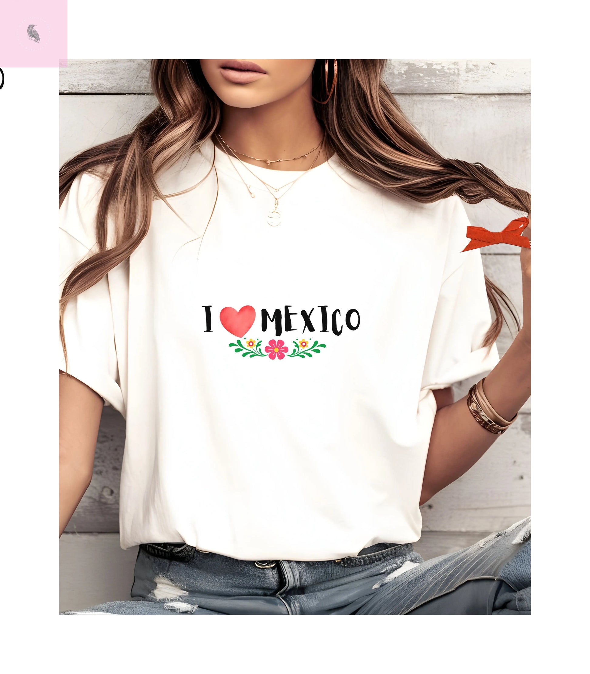I Love Mexico  Unisex tee,  cotton summer T-Shirt, Travel Shirt, Gift for Mexico Lovers, Mexico Apparel,  Vacation Tee, Hispanic Heritage Tee The flirty crow
