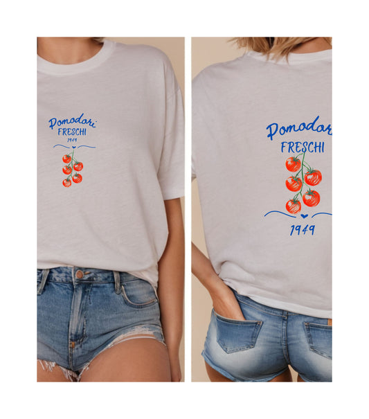 Fresh Tomato Graphic Tee, Farm to table tshirt,  Unisex Shirt, Farmhouse Vibe, Gift for Foodies, Summer Casual Wear, gift for gardener