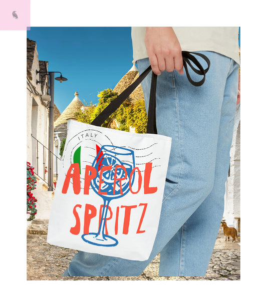 Aperol Spritz Tote Bag, Stylish Beach Bag, Summer Accessory, Gift for Cocktail Lovers, Travel Bag, Fun Party Tote The flirty crow