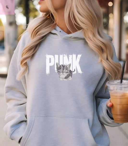 Punk Rock Cat Hoodie the flirty crow