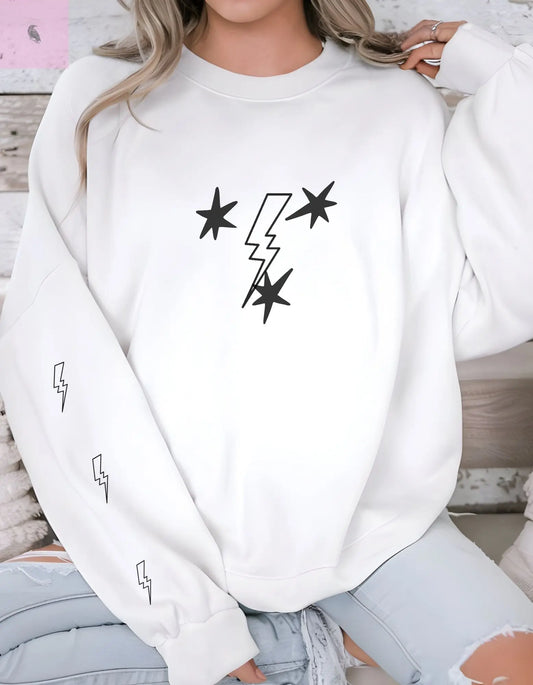 Lightning Bolt Crewneck Sweatshirt the flirty crow