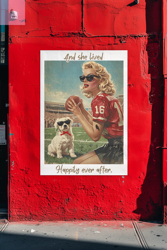 Vintage Sports  49 fan Wall Art, Matte Vertical Poster, Retro football home  Decor, sports Lover Gift, female sports fan, Wall Art, Man cave poster The flirty crow