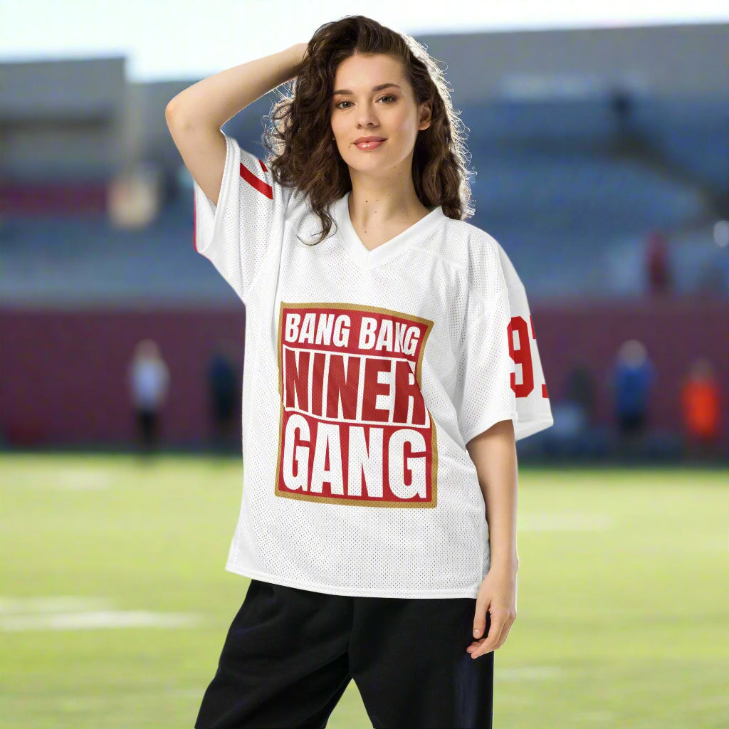 49ers fan Niner Gang mesh football jersey The flirty crow