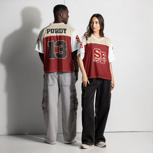 Mesh San Francisco Brock Purdy Boxy football unisex jersey The flirty crow