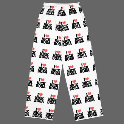 I love Nick Bosa All-over print unisex wide-leg lounge pants The flirty crow