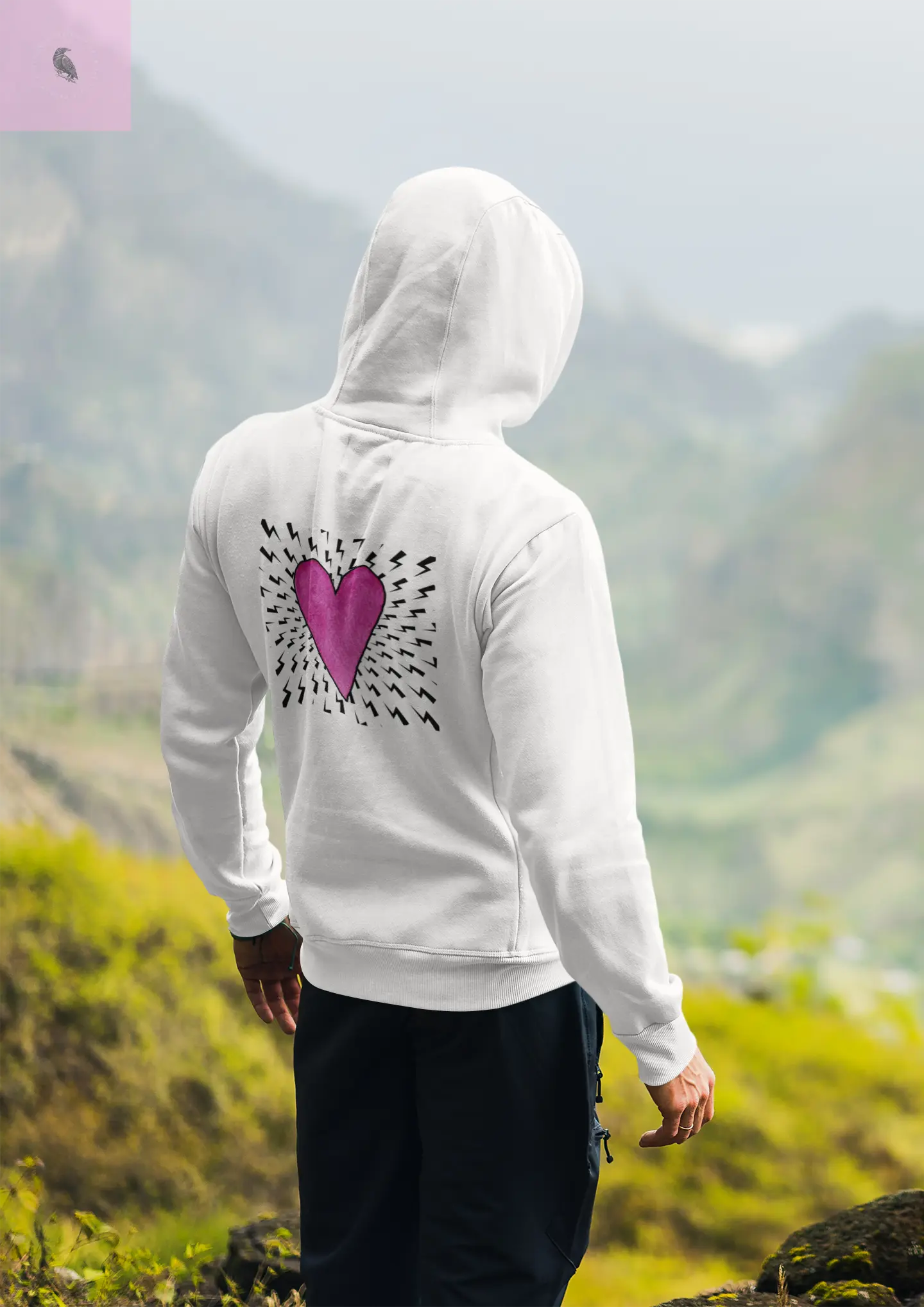 Heart Lighting Zip Up Hoodie - Heavy Blend Full Zip the flirty crow