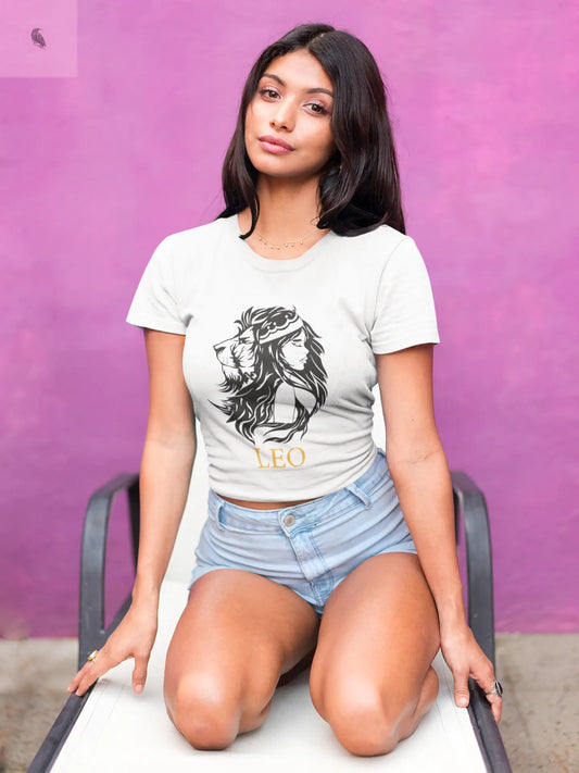 Leo Astrology Women's Baby Tee the flirty crow