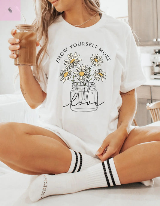 Sunflowers tshirt, positive, unisex cotton sunflower tshirt. High quality tee the flirty crow
