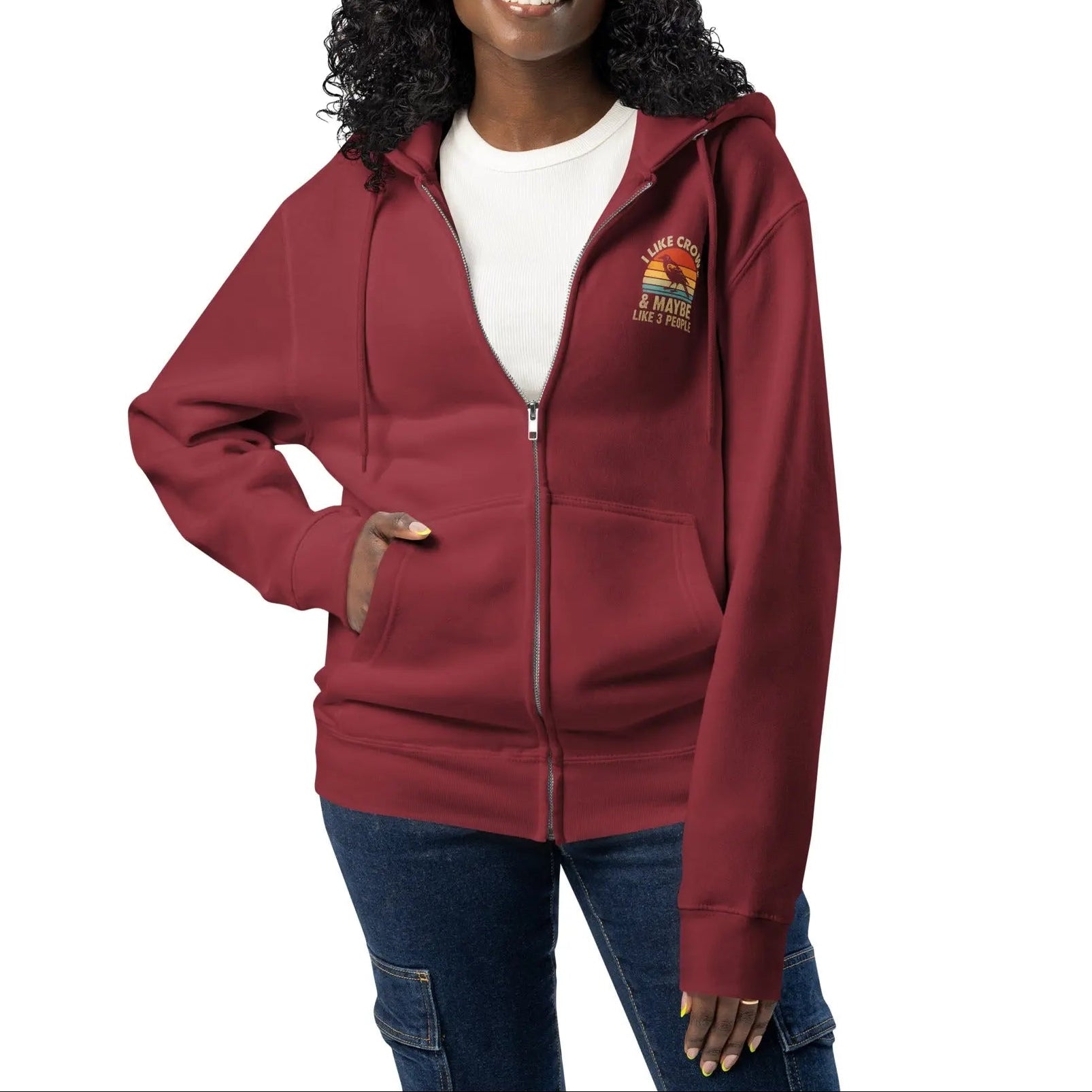 Premium full zip hoodie The flirty crow