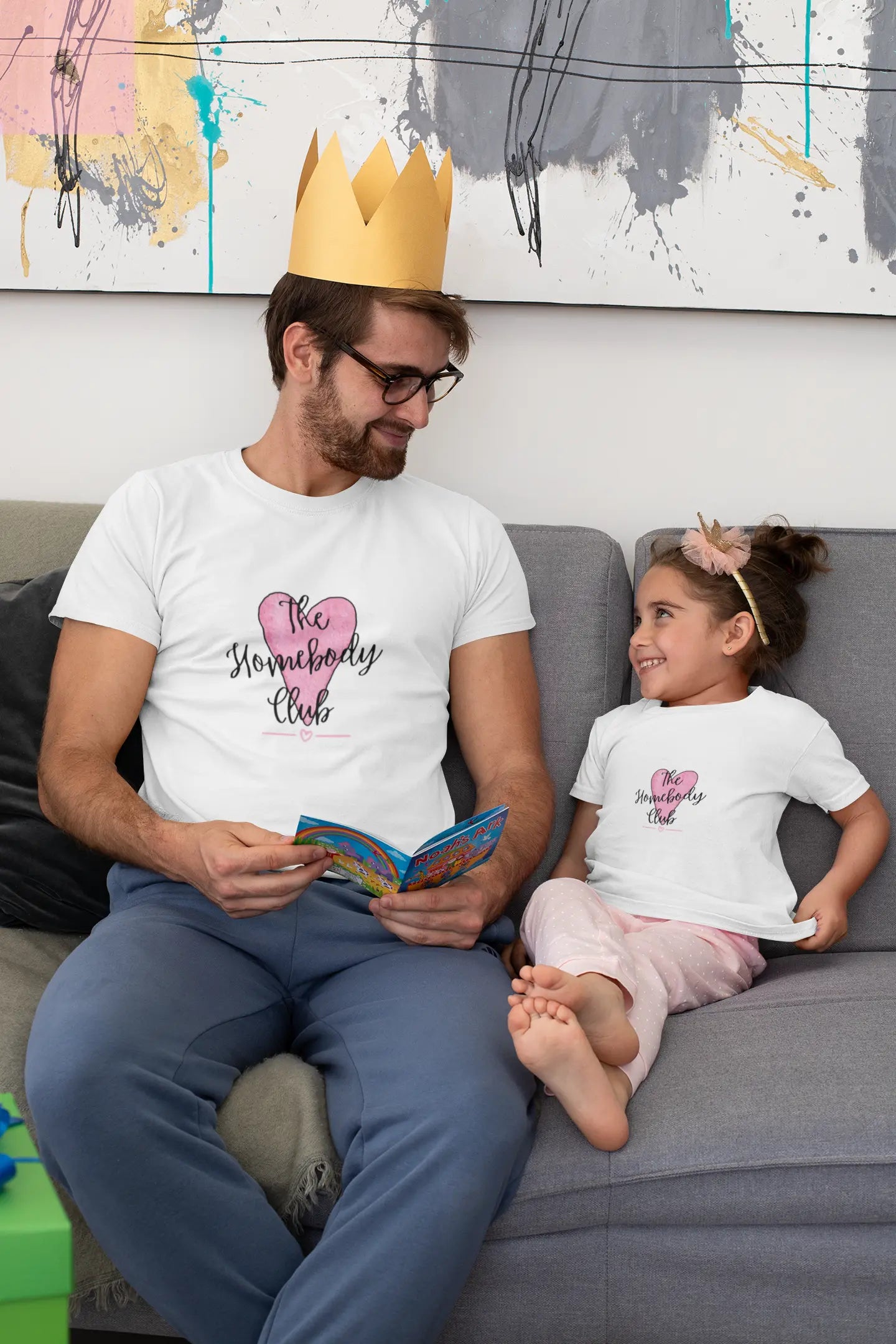 Youth T-Shirt Homebody Club, Father and Child Tee, Bella Canvas childs tee, Fathers Day gift,  family matching tee, unisex top The flirty crow