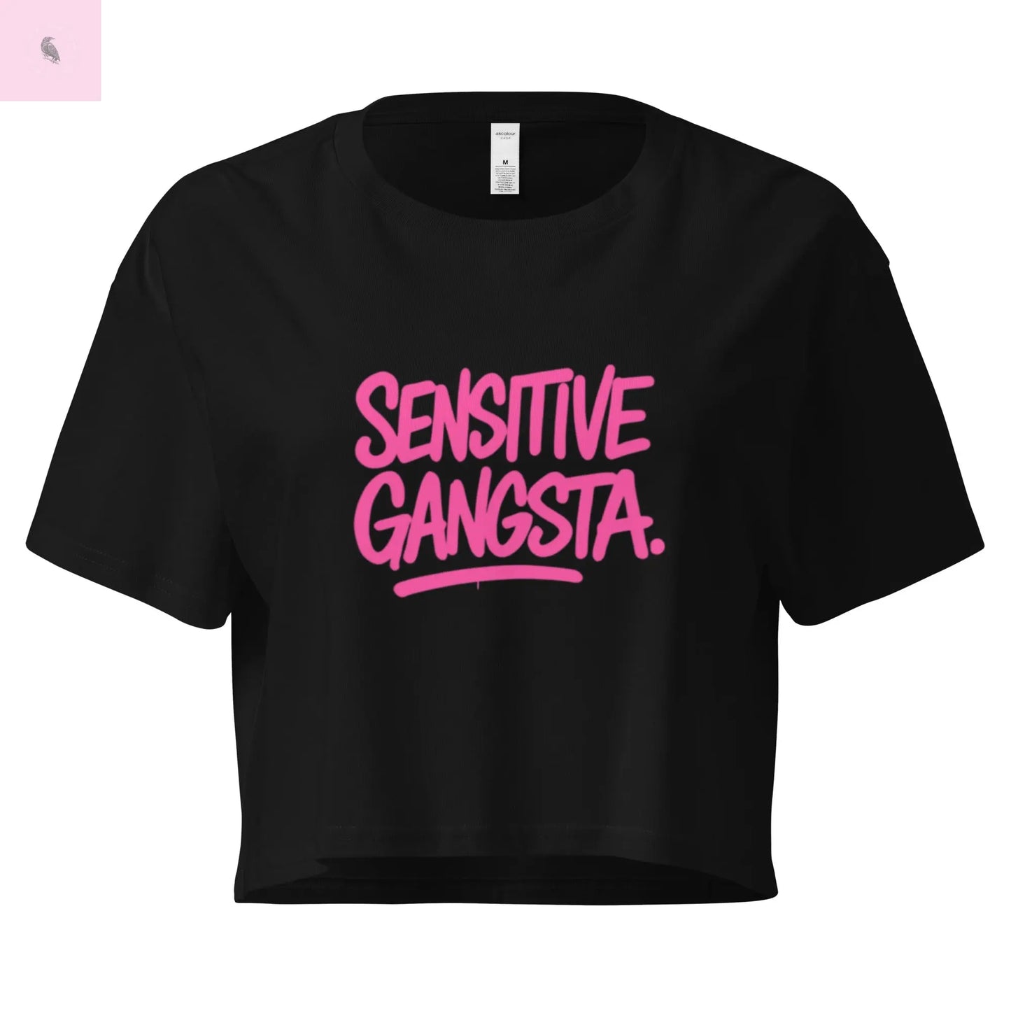 Sensitive Gangsta womens crop top The flirty crow