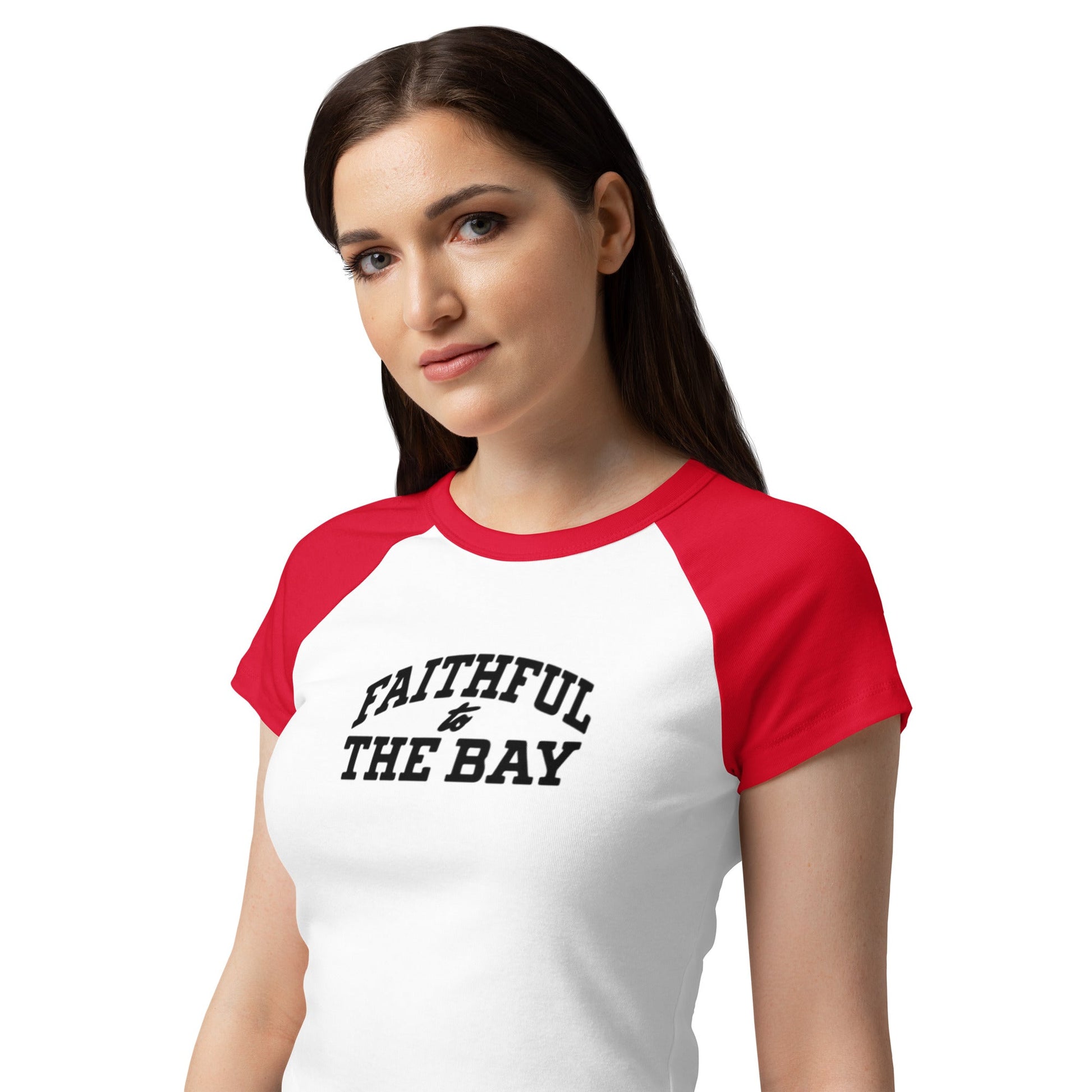 Women’s 49er faithful to the bay micro  baby tee The flirty crow