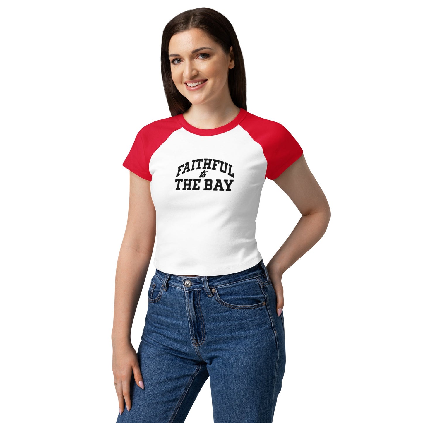 Women’s 49er faithful to the bay micro  baby tee The flirty crow